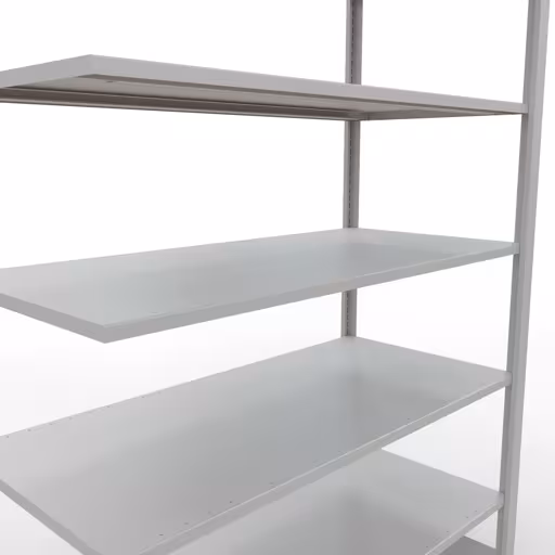 Aanbouwrekken, kantoorrekken, insteeksysteem MULTIplus150, 2300 x 1300 x 600 mm, 7 planken, lengtestangen, zonder middenaanslag, lichtgrijs van Schulte Lagertechnik uit de categorie kantoorrekken