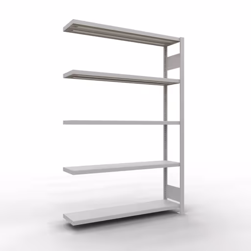Figuur nr. 13 van het artikel aanbouwrekken, legbordstellingen, insteeksysteem MULTIplus250, 2000 x 1300 x 300 mm, 5 legborden, lengtestangen, RAL 7035 lichtgrijs uit de productgroep insteeksysteem van Schulte Lagertechnik