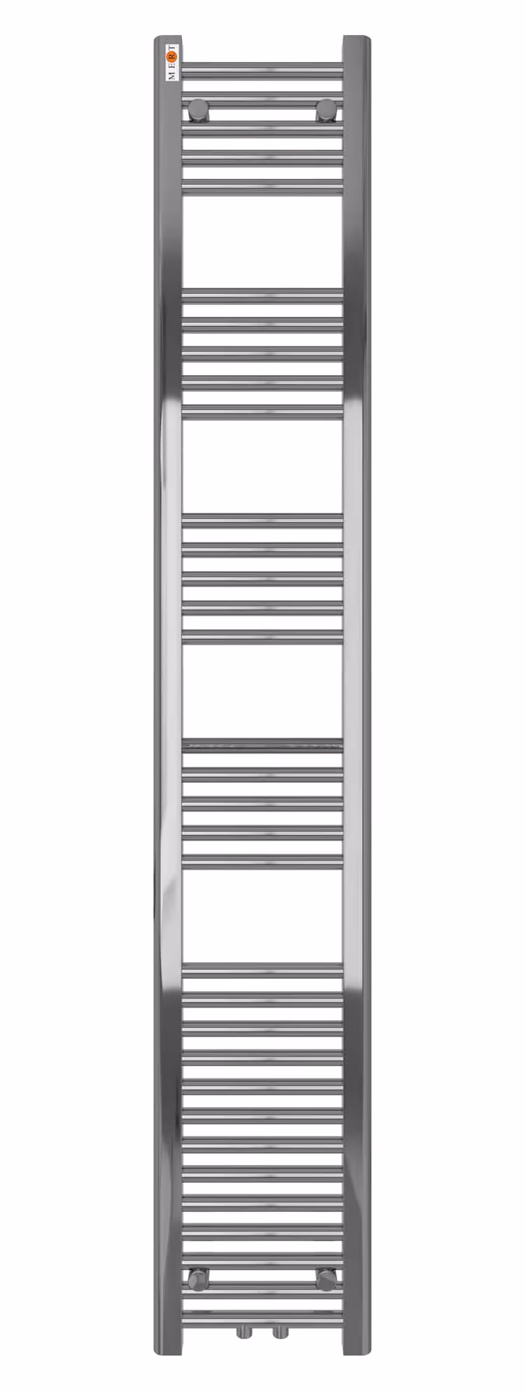 Badkamerradiator chroom recht, middenaansluiting van MERT uit de categorie badkamerradiator