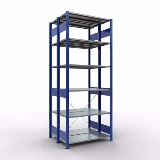 Basisplank, dubbele plank, stellingsysteem MULTIplus150, 2500 x 1000 x (2x400) mm, 2x6 planken, RAL 5010 gentiaanblauw van het merk Schulte Lagertechnik uit het rekkenprogramma