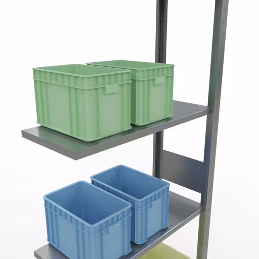 Aanbouwrekken, rekken, insteeksysteem MULTIplus150, 3000 x 750 x 300 mm (HxBxD), 7 legborden, lengtestangen, verzinkt uit de categorie aanbouwrekken met de GTIN 4004514279866 Aanbouwrekken, rekken, insteeksysteem MULTIplus150, 3000 x 750 x 300 mm, 7 legborden, verzinkt van het merk Schulte Lagertechnik uit het assortiment insteeksysteem