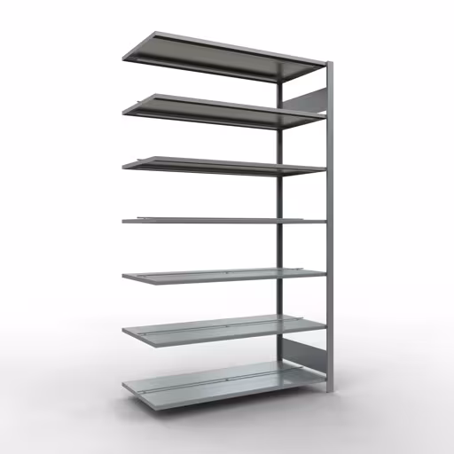 , kantoorrekken, insteeksysteem MULTIplus150, 2300 x 1300 x 600 mm, 7 legborden, verzinkt, met middenaanslag van Schulte Lagertechnik uit het assortiment kantoorrekken