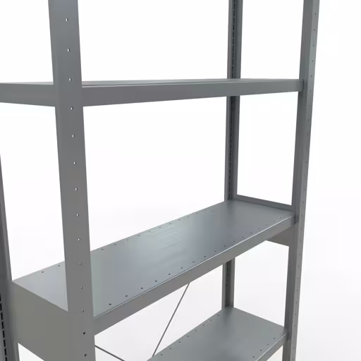 Basisplank, legbord, insteeksysteem MULTIplus250, 2500 x 1000 x 300 mm, 6 legborden, kruisschoor, verzinkt van Schulte Lagertechnik uit de categorie insteeksysteem