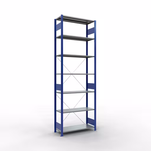 Figuur nr. 14 van het artikel basisrek, legplank-insteeksysteem MULTIplus85, 3000 x 1000 x 400 mm, 7 legborden, RAL 5010 gentiaanblauw uit de productgroep insteeksysteem van het merk Schulte Lagertechnik.