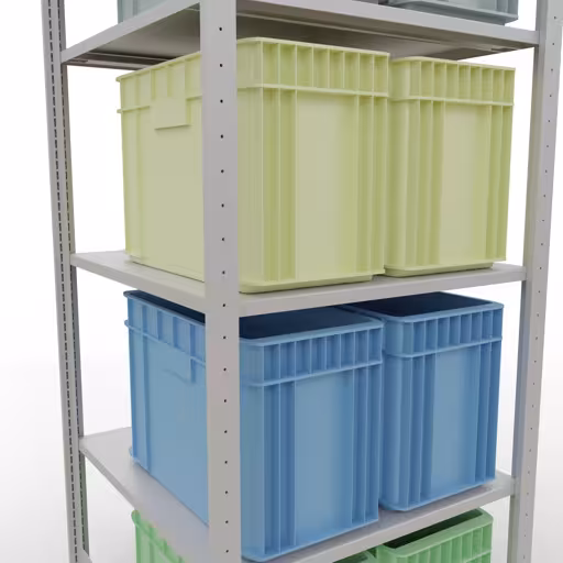 Basisplank, legbord, insteeksysteem MULTIplus150, 2000 x 750 x 800 mm, 5 planken, lengtestangen, RAL 7035 lichtgrijs van Schulte Lagertechnik uit de categorie insteeksystemen