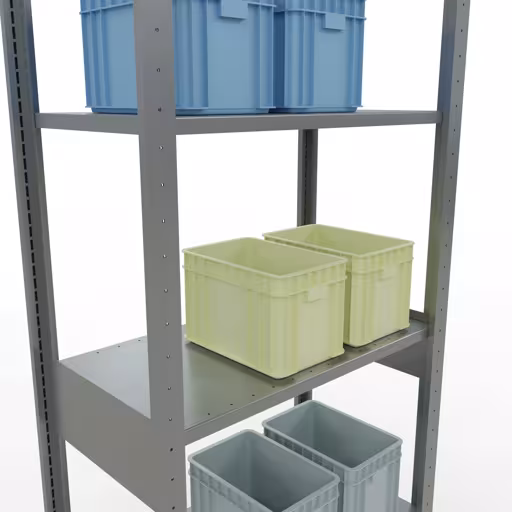 Basisplank, legplank, insteeksysteem MULTIplus150, 2500 x 750 x 400 mm, 6 legborden, verzinkt van Schulte Lagertechnik uit de categorie insteeksysteem