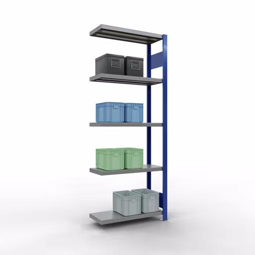 Afbeelding nr. 15 van het artikel aanbouwrekken, legbordstellingen, insteeksysteem MULTIplus250, 2000 x 750 x 300 mm, 5 legborden, lengtestangen, RAL 5010 gentiaanblauw/verzinkt/verzinkt uit de productgroep insteeksysteem van Schulte Lagertechnik.