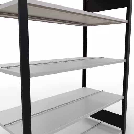, kantoorrekkensysteem MULTIplus150, 1800 x 1300 x 600 mm, 5 planken, met middenaanslag, zwart/lichtgrijs van Schulte Lagertechnik uit het assortiment kantoorrekken