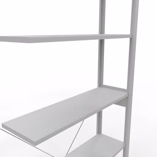 Aanbouwrek, stelling, insteeksysteem MULTIplus85, 2500 x 1000 x 300 mm, 6 legborden, RAL 7035 lichtgrijs van het merk Schulte Lagertechnik uit het assortiment insteeksysteem