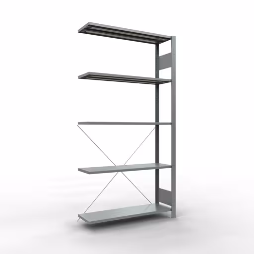 Aanbouwplank, legbord, insteeksysteem MULTIplus150, 2000 x 1000 x 300 mm, 5 legborden, verzinkt - Expressline van Schulte Lagertechnik met het artikelnr. 12735-K