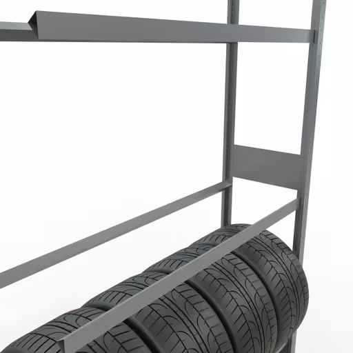 Afbeelding nr. 13 van het artikel aanbouwrek, wielen-/bandenrek, 3500 x 1300 x 400 mm, verzinkt, 5 opslagniveaus met 150 kg vakbelasting per niveau uit de productgroep stellingrekken van Schulte Lagertechnik