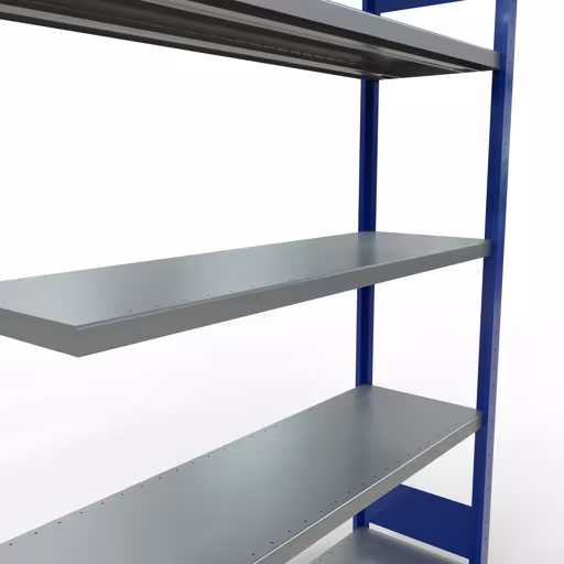 Aanbouwrekken, legbordstellingen, insteeksysteem MULTIplus250, 2000 x 1300 x 400 mm, 5 legborden, RAL 5010 gentiaanblauw/verzinkt van Schulte Lagertechnik met artikelnr. 12945-130-LR-B