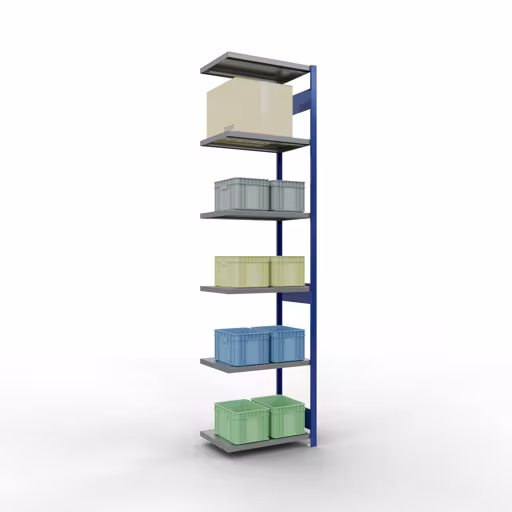 Afbeelding nr. 14 van het artikel aanbouwrekken, stellingrekken, insteeksysteem MULTIplus250, 3000 x 750 x 500 mm, 7 legborden, lengtestangen, RAL 5010 gentiaanblauw/verzinkt/verzinkt uit de productgroep insteeksysteem van Schulte Lagertechnik
