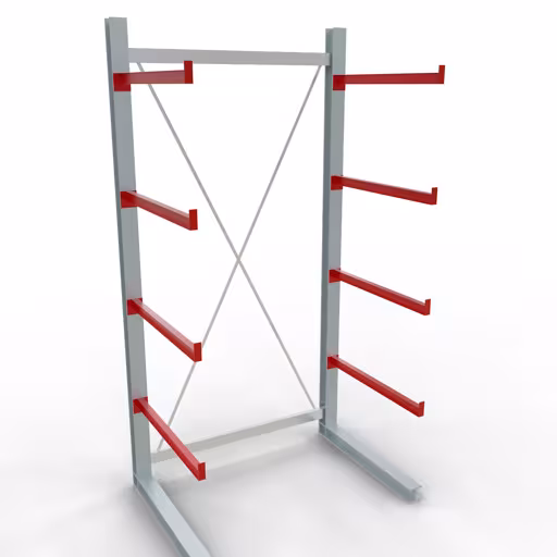 K 6000 compleet legbord, eenzijdig, 3000 x 1500 x 1000 mm, RAL 7001 / RAL 3000, 5 opslagniveaus, K6000 voor zware goederen, art.nr. 28701
