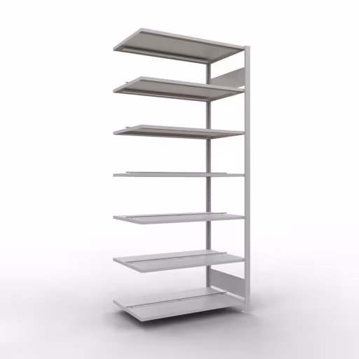 Figuur nr. 16 van het artikel aanbouwrekken, kantoorrekken, insteeksysteem MULTIplus150, 2300 x 1000 x 600 mm, 7 planken, met middenaanslag, lichtgrijs uit de productgroep kantoorrekken van het merk Schulte Lagertechnik.