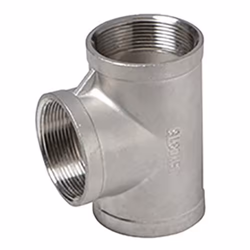 RVS T-stuk nr. 130 1/2 inch (AISI 316) / PN16 van Atusa Atusa RVS T-stuk nr. 130 (AISI 316) / PN16, RVS schroefdraadfittingen, art.nr. I130L003
