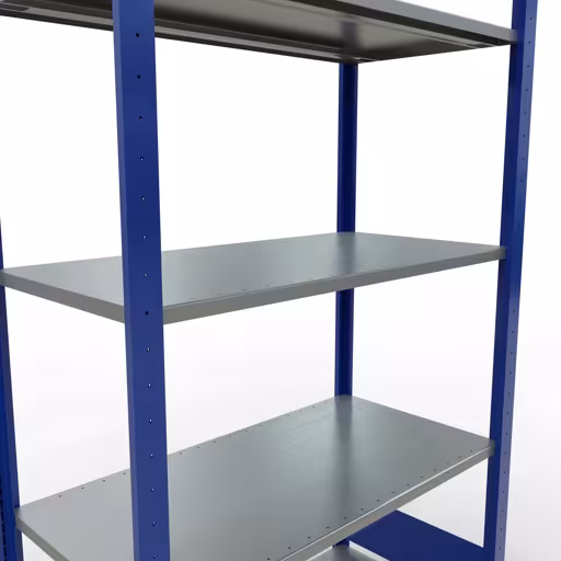 Productafbeelding nr. 12 van het artikel basisplank, legbord, insteeksysteem MULTIplus85, 2000 x 1000 x 500 mm (HxBxD), 5 legborden, lengtestangen, RAL 5010 gentiaanblauw Figuur nr. 12 van het artikel basisrek, legplank-insteeksysteem MULTIplus85, 2000 x 1000 x 500 mm, 5 legborden, RAL 5010 gentiaanblauw uit de productgroep insteeksysteem van het merk Schulte Lagertechnik.