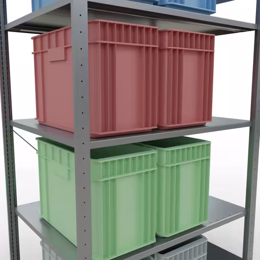 Basisplank, legbord, insteeksysteem MULTIplus150, 2000 x 1000 x 800 mm, 5 legborden, verzinkt van het merk Schulte Lagertechnik uit het assortiment insteeksysteem