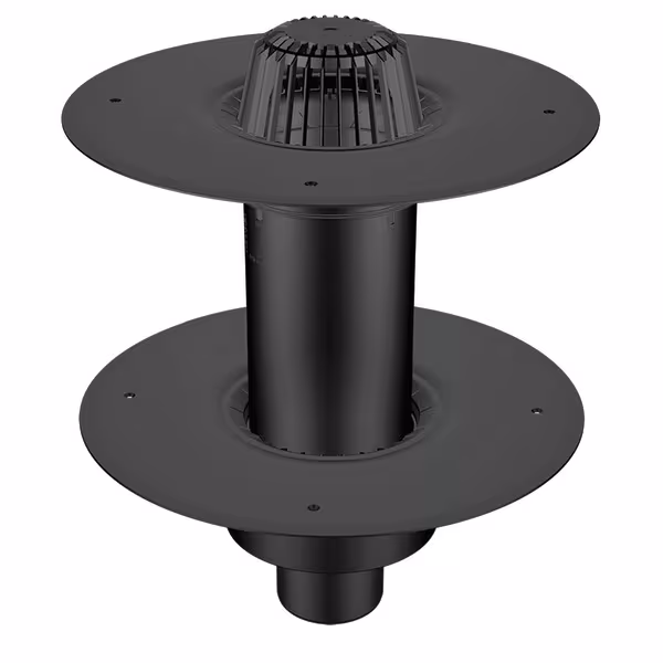 Flavent Pro verlengingselement voor tweedelige dakafvoer met universele klem- en lasflens ø 490mm uit de categorie geïsoleerde dakdoorvoeren met de GTIN 4027822821497 Flavent Pro verlengingselement voor tweedelige dakafvoer van het merk Klöber uit de categorie geïsoleerde dakdoorvoeren