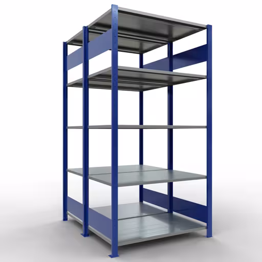 Productafbeelding nr. 14 van het artikel basisplank, dubbele plank, legbord, insteeksysteem MULTIplus150, 2000 x 1000 x (2x600) mm, 2x5 legborden, RAL 5010 gentiaanblauw uit het assortiment legborden van Schulte Lagertechnik
