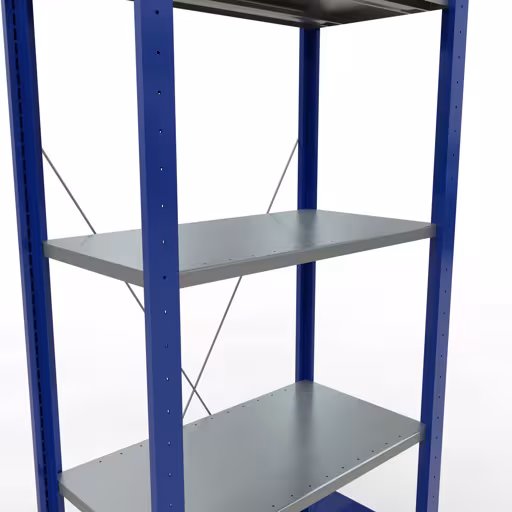 Productafbeelding nr. 11 van het artikel basisplank, legbord, insteeksysteem MULTIplus150, 2000 x 750 x 400 mm, 5 legborden, RAL 5010 gentiaanblauw/verzinkt/verzinkt uit het insteeksysteem-assortiment van Schulte Lagertechnik