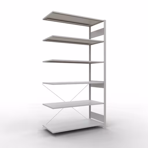 Insteeksysteem opzetplank 2500x1300x600 mm, type 150 kg, lichtgrijs van Schulte Lagertechnik Insteeksysteem opzetplank 2500x1300x600 mm, type 150 kg, lichtgrijs, opzetplank, art.nr. 32666-130