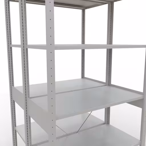 Figuur nr. 8 van het artikel basisplank, dubbele plank, stellingsysteem MULTIplus150, 2500 x 1000 x (2x500) mm, 2x6 planken, kruisschoor, RAL 7035 lichtgrijs uit de productgroep stellingrekken van Schulte Lagertechnik.
