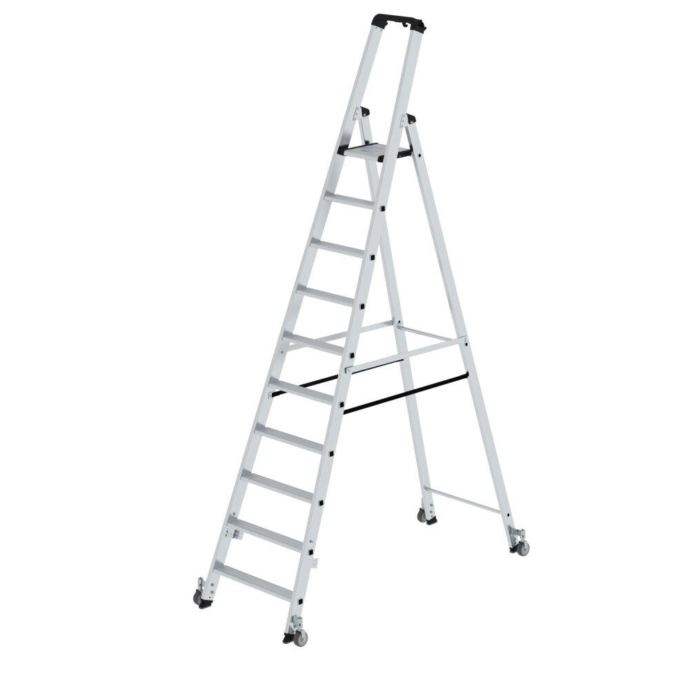 Munk trapladder, enkelzijdige toegang, met wielen, uit de categorie trapladders, artikelnummer 041110
