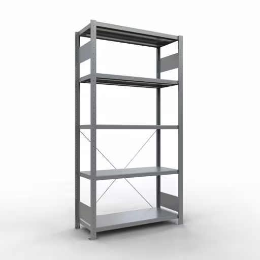 Basisplank, legbord, insteeksysteem MULTIplus250, 2000 x 1000 x 400 mm, 5 legborden, kruisschoor, verzinkt van Schulte Lagertechnik uit de categorie insteeksysteem