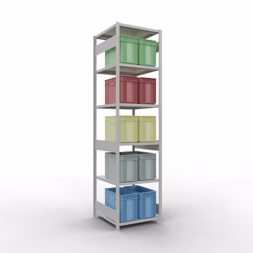 Productafbeelding nr. 13 van het artikel basisplank, plankplank, insteeksysteem MULTIplus250, 3000 x 750 x 800 mm, 7 planken, lengtestangen, RAL 7035 lichtgrijs Figuur nr. 13 van het artikel basisplank, legbord, insteeksysteem MULTIplus250, 3000 x 750 x 800 mm, 7 legborden, lengtestangen, RAL 7035 lichtgrijs uit de productgroep insteeksysteem van Schulte Lagertechnik.