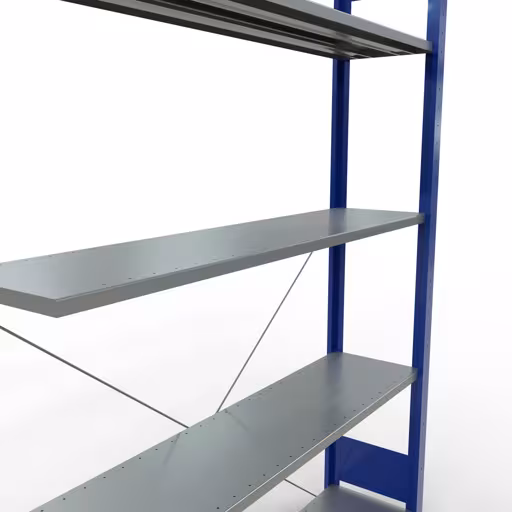 Andere weergave van het artikel Aanbouwplank, legbord, insteeksysteem MULTIplus150, 2000 x 1300 x 300 mm, 5 legborden, RAL 5010 gentiaanblauw/verzinkt uit de categorie insteeksysteem
