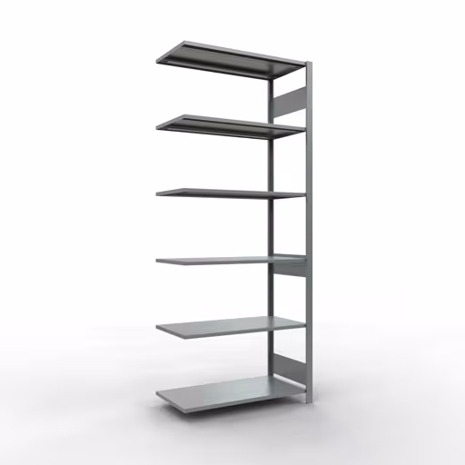 Aanbouwrekken, legbordstellingen, insteeksysteem MULTIplus85, 2500 x 1000 x 500 mm (HxBxD), 6 legborden, lengtestangen, verzinkt van Schulte Lagertechnik Aanbouwrekken, legborden, insteeksysteem MULTIplus85, 2500 x 1000 x 500 mm (HxBxD), 6 legborden, lengtestangen, verzinkt, aanbouwplank, art.nr. 13156-LR