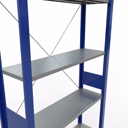 Andere weergave van het artikel Basisplank, legbord-insteeksysteem MULTIplus150, 3000 x 1000 x 300 mm, 7 legborden, RAL 5010/verzinkt uit de categorie insteeksysteem