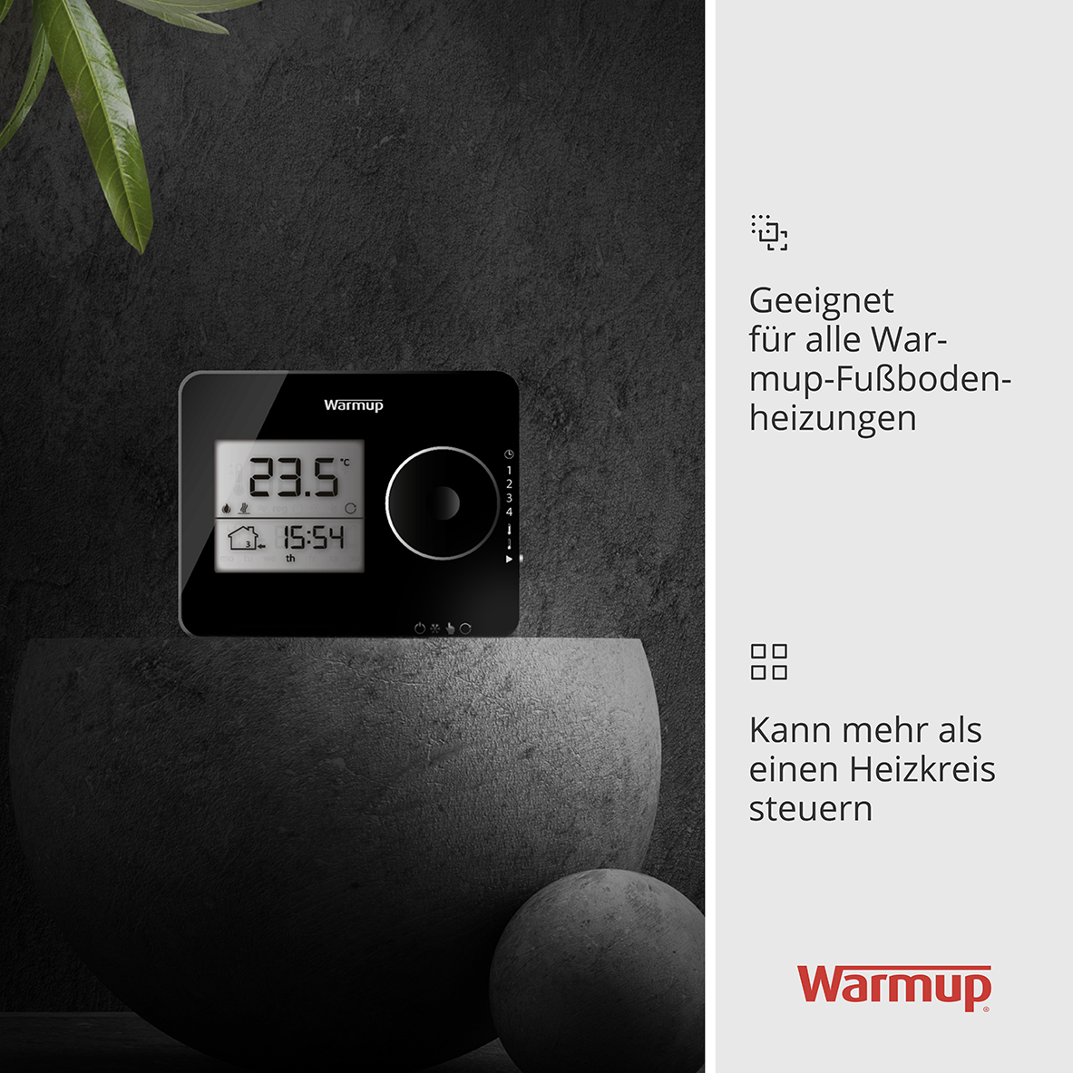 Ohne Text 3820017 Warmup Tempo - Digitale thermostaat, zwart