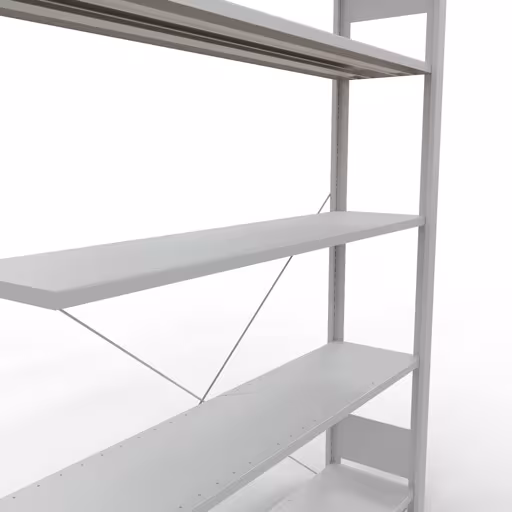 Productafbeelding nr. 13 van het artikel Aanbouwstelling, kantoorstelling, insteeksysteem MULTIplus85, 1800 x 1300 x 300 mm, 5 legborden, kruisschoor, zonder aanslaglijst, lichtgrijs Afbeelding nr. 13 van het artikel, kantoorrekken, insteeksysteem MULTIplus85, 1800 x 1300 x 300 mm, 5 planken, zonder aanslaglijst, lichtgrijs uit de productgroep kantoorrekken van Schulte Lagertechnik