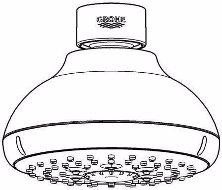 Technische Zeichnung 4056992 GROHE hoofddouche Tempesta 100 27606_1 4 straalsoorten 9 l/min chroom