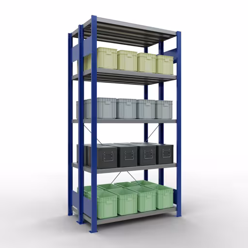 Basisplank, dubbele plank, plankplank, insteeksysteem MULTIplus250, 2000 x 1000 x (2x300) mm, 2x5 planken, RAL 5010 gentiaanblauw van Schulte Lagertechnik met het artikelnr. 32130-GB
