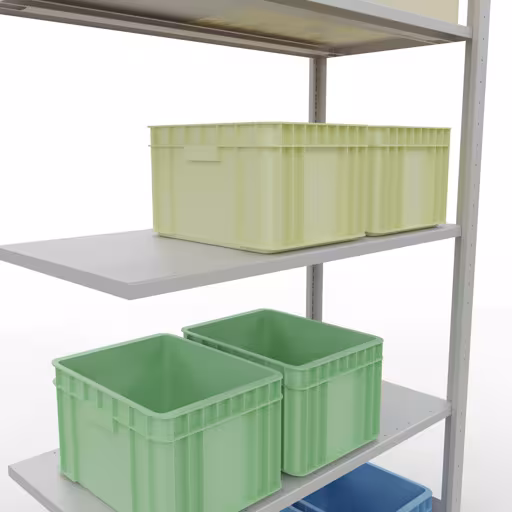 Figuur nr. 13 van het artikel aanbouwrekken, legbordstellingen, insteeksysteem MULTIplus85, 2000 x 1000 x 500 mm, 5 legborden, RAL 7035 lichtgrijs uit de productgroep insteeksysteem van het merk Schulte Lagertechnik.
