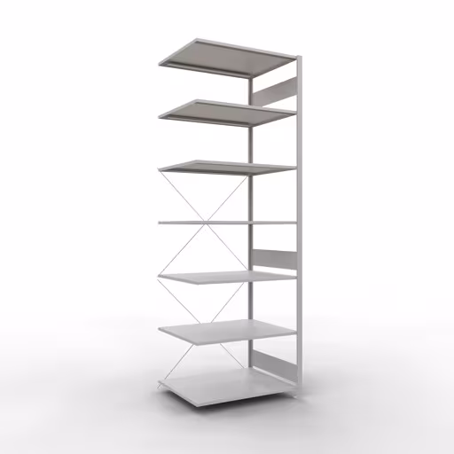 Afbeelding nr. 15 van het artikel aanbouwrekken, stellingrekken, insteeksysteem MULTIplus150, 3000 x 1000 x 800 mm, 7 legborden, kruisschoor, RAL 7035 lichtgrijs uit de productgroep insteeksysteem van Schulte Lagertechnik