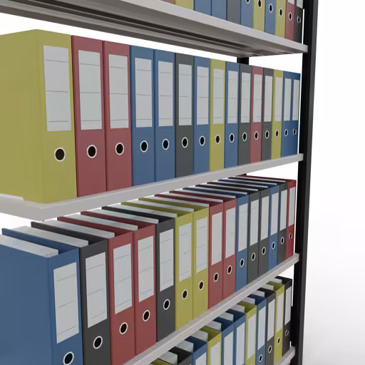 Extra afbeelding van het artikel Aanbouwstelling, kantoorstelling, insteeksysteem MULTIplus85, 1800 x 1300 x 300 mm, 5 legborden, kruisschoor, met aanslaglijst, zwart/lichtgrijs uit insteeksysteem