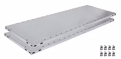 Extra plank MULTIplus150 1000 x 500, gegalvaniseerd, incl. 4 plankdragers - verpakking van 2 van Schulte Lagertechnik uit het plug-in systeemassortiment