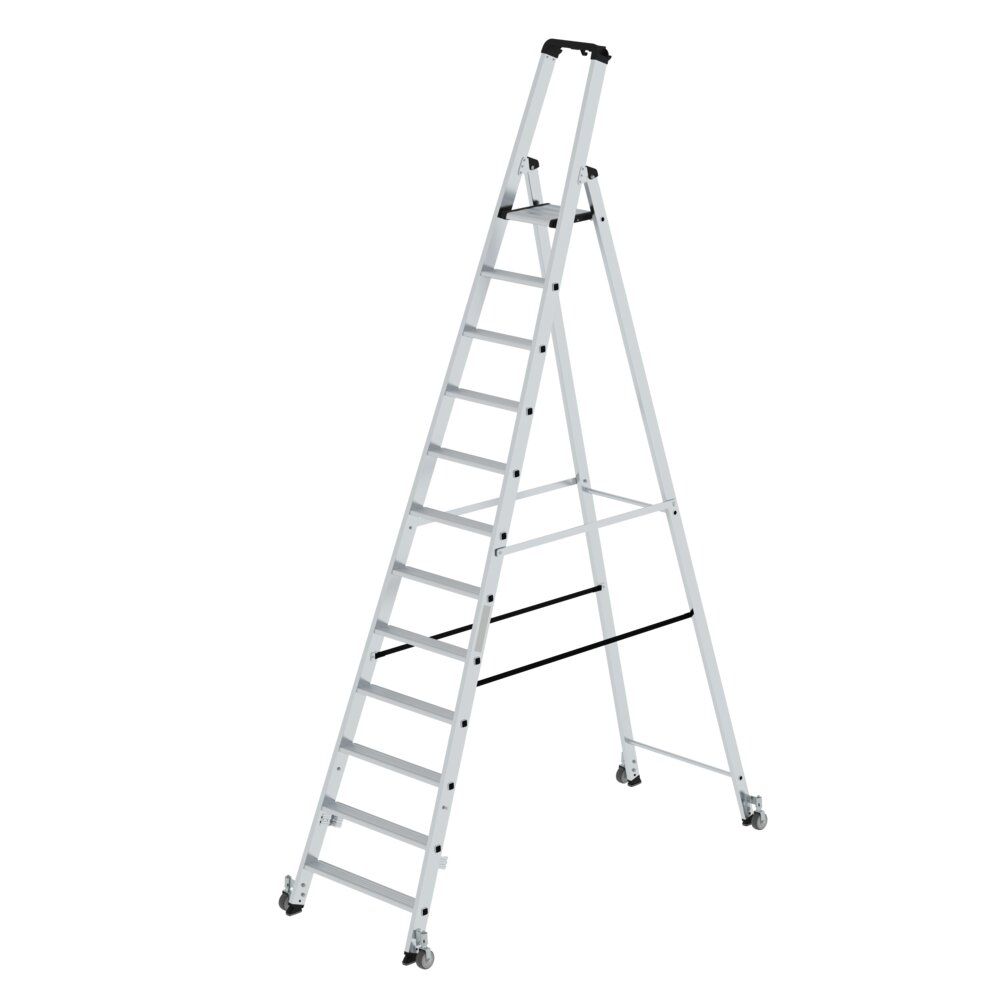 Munk trapladder, enkelzijdige toegang, met wielen, uit de categorie trapladders, artikelnummer 041112