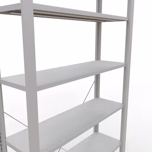 Basisplank, kantoorrek, insteeksysteem MULTIplus85, 2300 x 1000 x 300 mm, 7 planken, kruisschoor, zonder aanslaglijst, lichtgrijs van Schulte Lagertechnik met het artikelnr. 36031