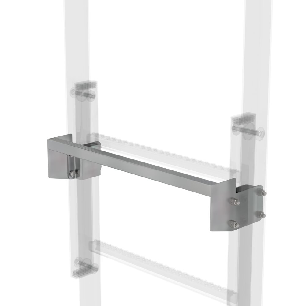 Munk-uitstaptrede, gegalvaniseerd staal, openingbreedte 100 mm, van Günzburger Steigtechnik Munk gegalvaniseerde stalen uitstaptrede uit de categorie accessoires en reserveonderdelen voor toegangsuitrusting, artikelnummer 063966