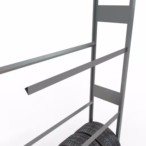 Figuur nr. 8 van het artikel aanbouwrek, wielen-/bandenrek, 4500 x 1200 x 400 mm, verzinkt, 6 opslagniveaus met 150 kg vakbelasting per niveau uit de productgroep stellingrekken van het merk Schulte Lagertechnik.