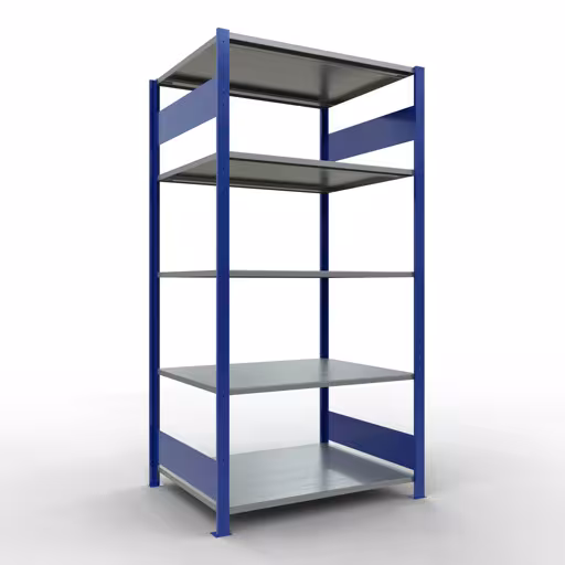 Productafbeelding nr. 15 van het artikel basisrek, legbord, insteeksysteem MULTIplus150, 2000 x 1000 x 800 mm, 5 legborden, RAL 5010 gentiaanblauw/verzinkt uit het insteeksysteem assortiment van Schulte Lagertechnik