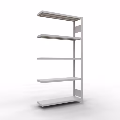 Aanbouwrekken, rekken, insteeksysteem MULTIplus330, 2000 x 1000 x 300 mm (HxBxD), 5 planken, lengtestangen, RAL 7035 lichtgrijs van Schulte Lagertechnik Aanbouwrekken, legborden, insteeksysteem MULTIplus330, 2000 x 1000 x 300 mm (HxBxD), 5 legborden, lengtebalk, RAL 7035 lichtgrijs, aanbouwplank, art.nr. 33835-LR