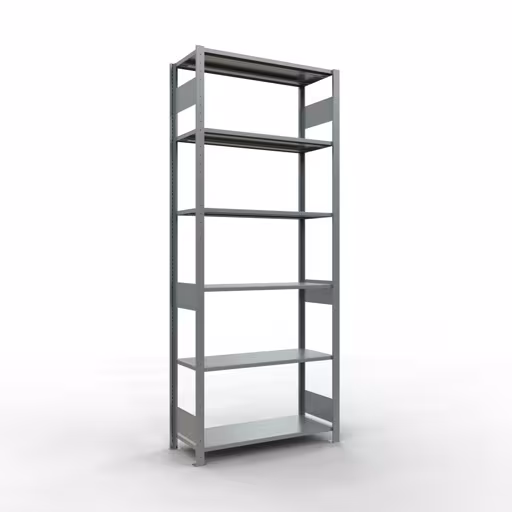 Extra afbeelding van het artikel Basisplank, legplank, insteeksysteem MULTIplus150, 2500 x 1000 x 400 mm, 6 legborden, lengtestangen, verzinkt vanaf basisplank