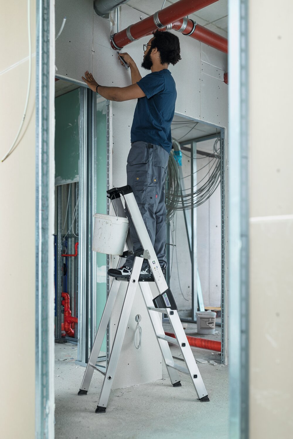 Munk trapladder, enkelzijdige toegang, 3 treden