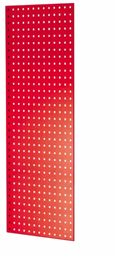 Andere weergave van het artikel geperforeerd paneel zijpaneel, 90 x 1300 x 500 mm (H x D), RAL 3000 vuurrood uit de categorie steeksysteem